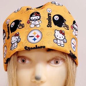 HELLO KITTY PITTSBURGH STEELERS MEDICAL NURSING SCRUB CAP